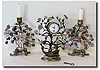 Porcelain and Bronze 3 piece clock garniture, c. 1900's