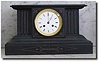 French Black Marble Mantel Clock, c. 1880's