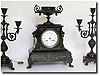 French Black Marble Garniture with Candelabra, c.1890