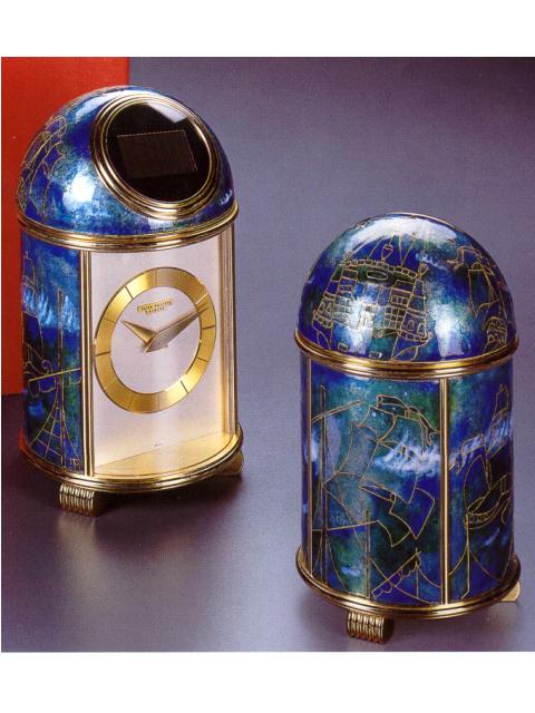 Very fine solar-powered electric table clock in original fitted box. Patek Philippe & Cie., c. 1958 — Antique Clocks Price Guide