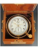 Fine, two-day marine box chronometer with 56-hour winding indicator and Guillaume balance. Glashuetter Uhrenbetriebe Glashuette/Sa. (GUB), No. 11322, circa 1940.