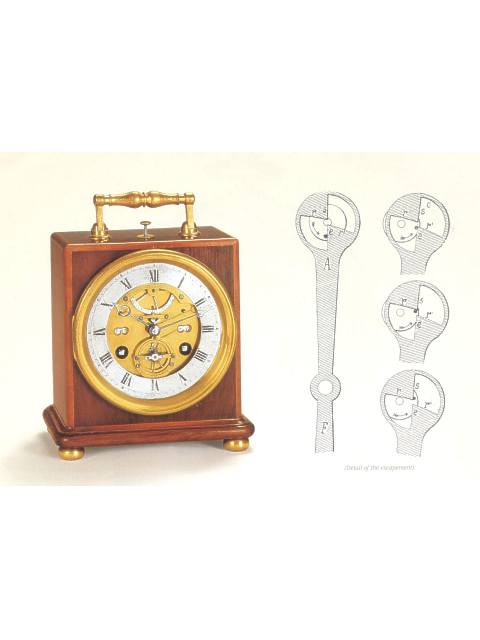 Eight day-going, hour and half-hour striking and hour repeating mahogany veneered with Brazilian rosewood traveling clock. Unsigned, France, circa 1830. — Antique Clocks Price Guide