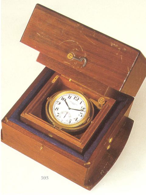 Fine brass "torpedo" deck watch, Patek, Philippe & Cie., sold on July 31, 1934. — Antique Clocks Price Guide