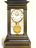 Very fine, ebonized center-seconds month-going mantel regulator with mean and solar time, annual calendar and visible escapement. Henri Motel, Paris, No. 3, circa 1850.