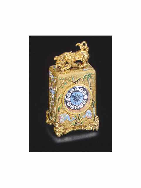 Small gilt brass and enamel carriage clock, French, made for the Chinese Market, circa 1890. — Antique Clocks Price Guide