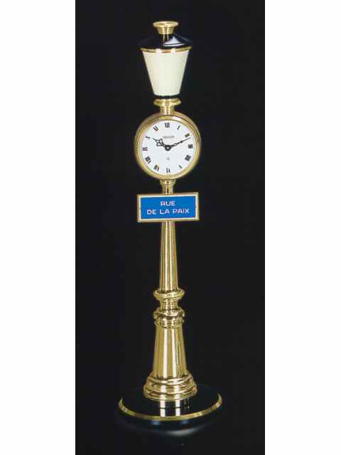Eight-day going keyless table timepiece, designed as street lamp. Jaeger, Paris, made in the 1960's. — Antique Clocks Price Guide