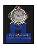 Lapis lazuli, 18K gold, silver and enamel eight-day going timepiece in later fitted box. French, circa 1925. Very