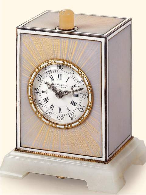 Gilt silver, gold, enamel, and agate eight day-going minute-repeating desk clock, Golay Fils & Stahl, circa 1910. — Antique Clocks Price Guide