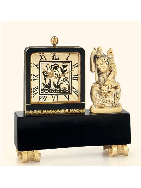 Ivory, gold, silver, lacquer and wood, Art Deco chinoiserie clock; Vacheron & Constantin, made by Verger Freres in 1929. — Antique Clocks Price Guide