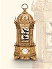 Fine and rare gilt bronze singing bird cage with two birds and watch. Attributed to Charles Abraham Bruguier, Geneva, circa 1840.