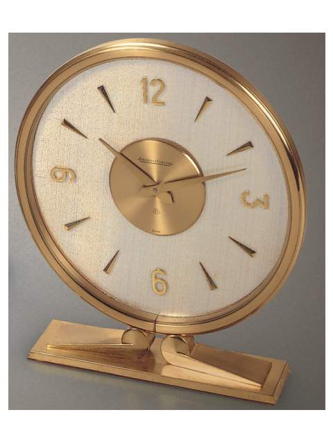 Eight-day going brass and glass mystery clock. Jaeger LeCoultre, Swiss, circa 1950. — Antique Clocks Price Guide