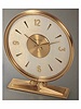 Eight-day going brass and glass mystery clock. Jaeger LeCoultre, Swiss, circa 1950.