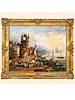 French eight day-going hour- and half hour-striking musical painting with clock, circa 1860.