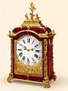 Extremely fine and rare, red tortoiseshell veneered and ormolu eight day-going, hour and half-hour striking and hour-repeating musical bracket clock with eight tunes playing on the hour or on demand. Pierre Jaquet Droz, A la Chaux-de-Fonds, circa 1770. Extremely