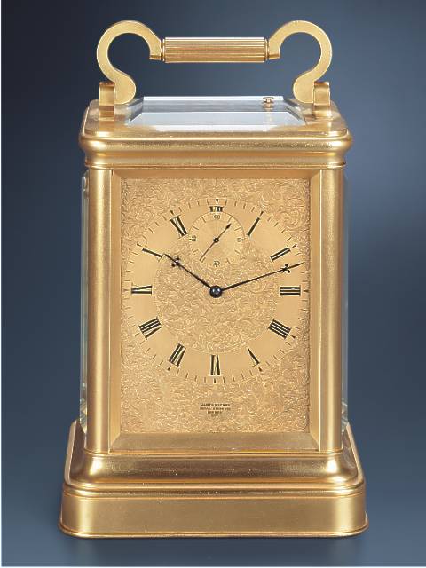 "Giant" gilt brass 8 day-going double-train carriage clock striking and repeating the hours. James Mc Cabe, London, circa 1850. — Antique Clocks Price Guide