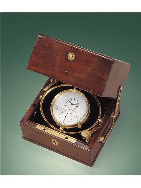 Mahogany two-day marine chronometer with eccentric dial. Breguet et Fils, sold on January 14, 1822. — Antique Clocks Price Guide