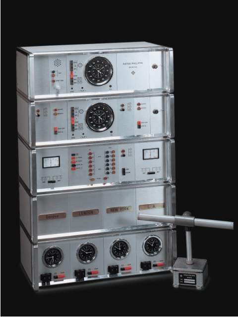 Very fine Integrated T3 Electronic Master Clock System, five-module tower; Patek Philippe & Cie., Geneve, circa 1975. — Antique Clocks Price Guide