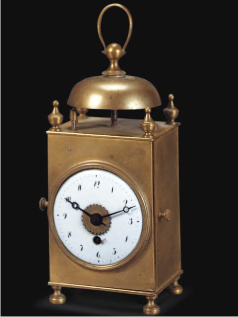 Fine brass traveling "Capucine" alarm clock. France, circa 1810. — Antique Clocks Price Guide