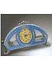Silver, gilt brass and enamel eight day going strut clock, in original fitted box. Plojoux, circa 1900.