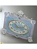 Silver gilt and enamel eight day going, keyless strut clock in original fitted box. JTC, Geneva, circa 1900.