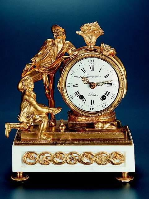 White marble and ormolu eight-day going, hour and half-hour striking clock, Charpentier Fils, circa 1790. — Antique Clocks Price Guide