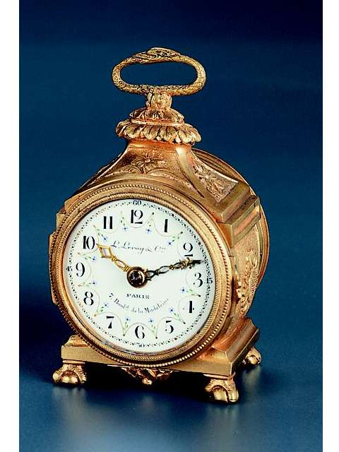 Eight-day going small table clock designed as a Pendule d'Officier. L. Leroy & Cie., Paris, circa 1880. — Antique Clocks Price Guide