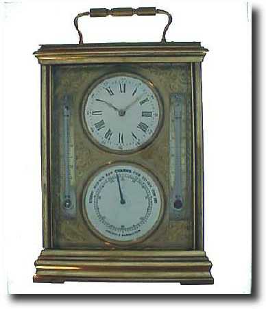 French gilt brass carriage clock style compendium, c. 1900 — Antique Clocks Price Guide