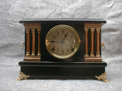 SESSIONS BLACK MANTEL CLOCK. CIRCA 1900-15. — Antique Clocks Price Guide