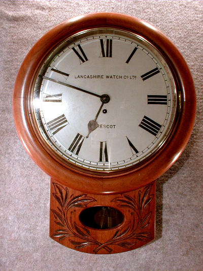 THIS IS AN ENGLISH DROP DIAL CABLE DRIVEN FUSEE TIMEPIECE. CIRCA 1910-20. — Antique Clocks Price Guide