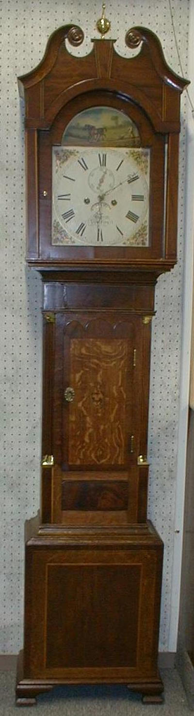 ENGLISH TALL CASE CLOCK WITH A PAINTED DIAL SIGNED "SIMPSON, SPALDING". CIRCA 1840-1850. — Antique Clocks Price Guide