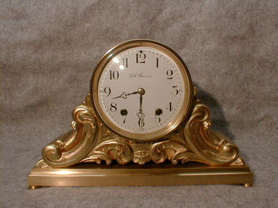 SETH THOMAS METAL TAMBOUR "TAMPA" IN A GILT FINISH. CIRCA 1910. — Antique Clocks Price Guide
