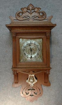 ART NOUVEAU STYLE GERMAN BERLINER WALL CLOCK BY LFS (LORENZ FURTWANGLER & SOHNE). CIRCA 1900. — Antique Clocks Price Guide