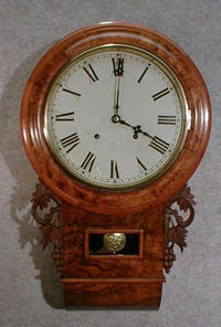 ANGLO/AMERICAN ROUND TOP, SHORT DROP WALL CLOCK. CIRCA 1870'S. — Antique Clocks Price Guide
