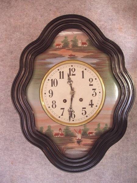French Picture Frame Clock, Circa 1900-1930, With Painted Scene On The Front. — Antique Clocks Price Guide