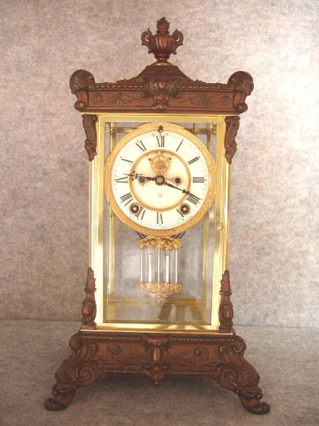 Art Nouveau Crystal Regulator "Elysian" By The Ansonia Clock Co. Circa 1910-1915. — Antique Clocks Price Guide