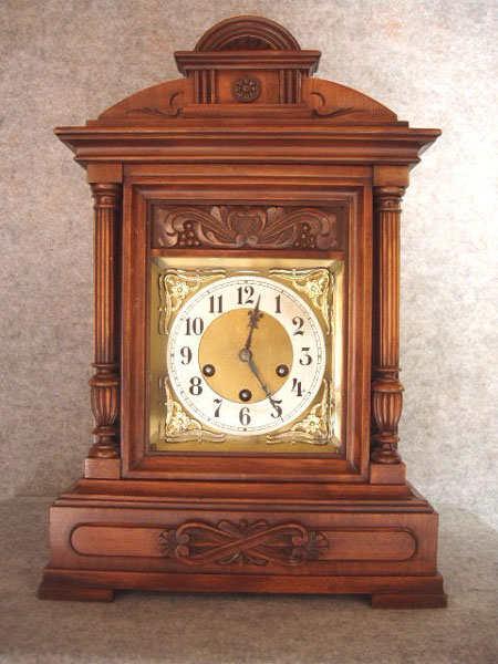 Junghans Cabinet Clock In A Walnut Case. Circa 1900-1915. — Antique Clocks Price Guide