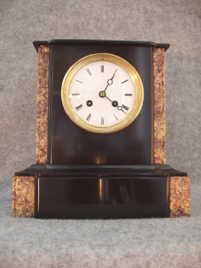 French Slate And Marble Mantel Clock, By Japy, Medaille De Argent, Serial No. 2944. Circa 1884-1849. — Antique Clocks Price Guide