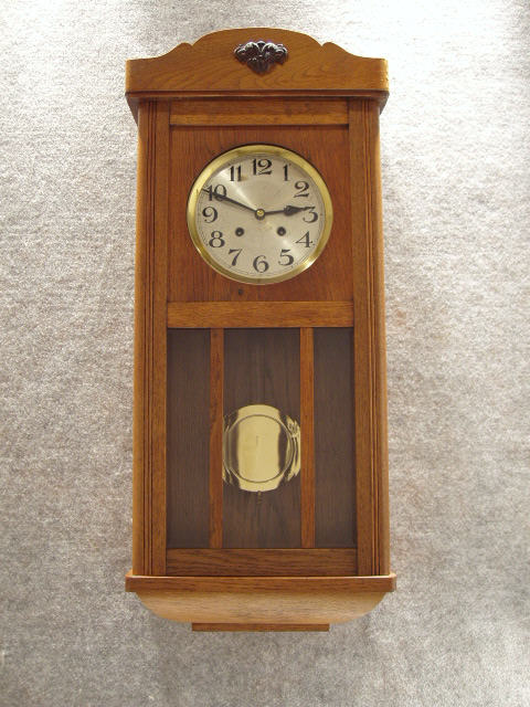 German Box Clock In An Oak Veneered Case. Circa 1910. — Antique Clocks Price Guide