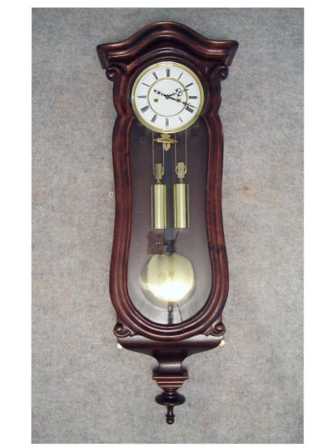 This Is An Austrian Miniature Serpentine Cased Wall Clock In A Mahogany Finish. Circa 1860'S. — Antique Clocks Price Guide