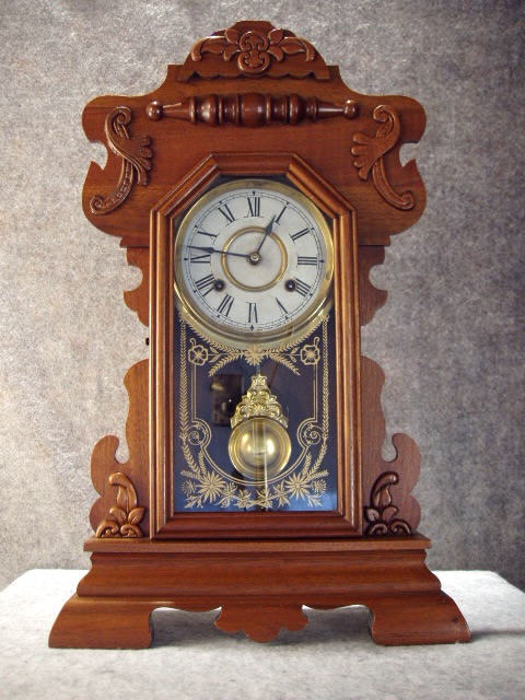 Walnut Shelf Clock By The New Haven Clock Co. From The "Mercy Line", Circa 1905-1910. — Antique Clocks Price Guide