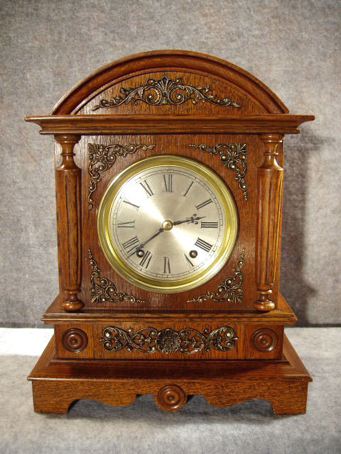 This Is An Oak Cased Bracket Clock By Winterhalder And Hofmeier. Circa 1900. — Antique Clocks Price Guide