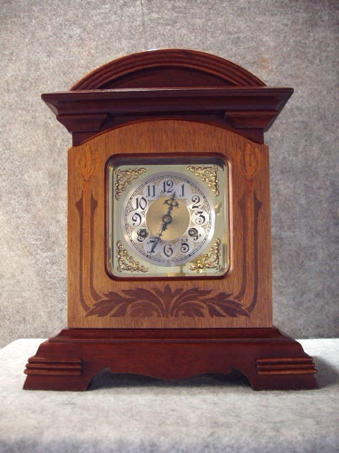 German Mahogany Cased Cabinet Style Mantel Clock By The Junghans Clock Co. Circa 1900-1910. — Antique Clocks Price Guide