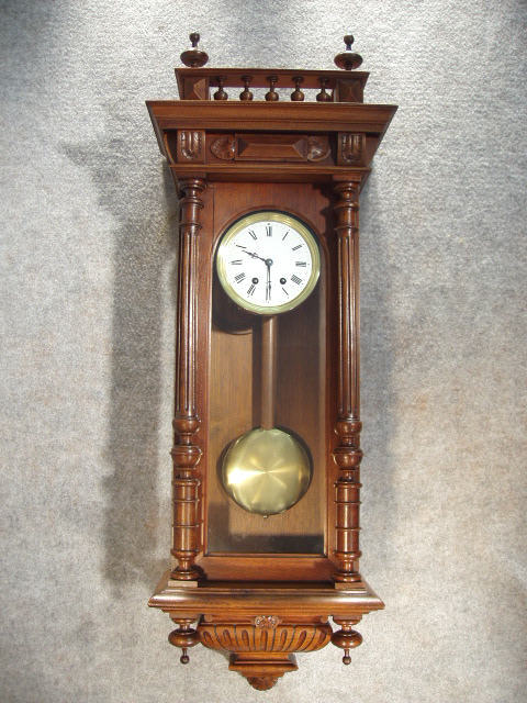 French Box Clock In A Case Of Walnut Solids And Veneers. Circa 1885-1895. — Antique Clocks Price Guide