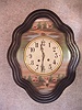 French Picture Frame Clock, Circa 1900-1930, With Painted Scene On The Front.