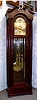 Massive Hall Clock By The Colonial Manufacturing Co., In An American Case Made Out Of Solid Mahogany With Plate Beveled Glass In The Lower Front Door, The Sides And Side Doors.  Circa 1900-1915.