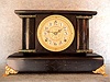 Black Adamantine Mantel Clock By Seth Thomas. Circa 1890. 