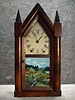 "Patent Spring" Brass Movement Sharp Gothic "Steeple" Clock Made By Brewster And Ingraham In Bristol, Conn., Circa 1843-1852.