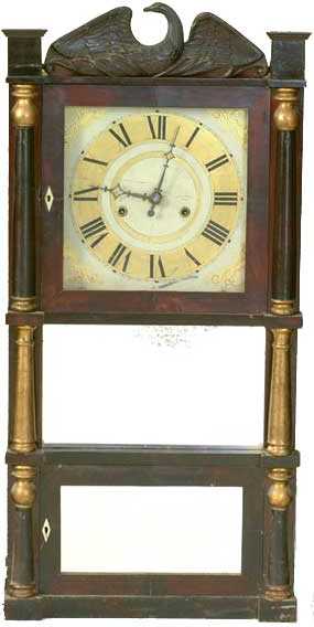 Jared Arnold, Amber NY, Column and Splat Shelf Clock — Antique Clocks Price Guide