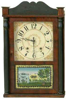Jerome & Darrow Transitional Column and Splat Shelf Clock, — Antique Clocks Price Guide