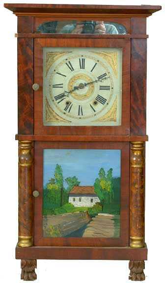 Marshall & Adams, Seneca Falls, NY Double Decker Column Wall Clock — Antique Clocks Price Guide